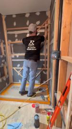 Work in progress for a bathroom remodel. 

#generalcontractor 
#homeremodel 
#bathroomremodel 
#bathroomremodel 
#carpenter